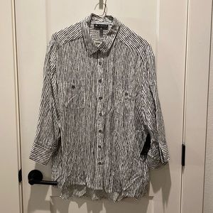 N Touch Black and White Stripe Blouse‎